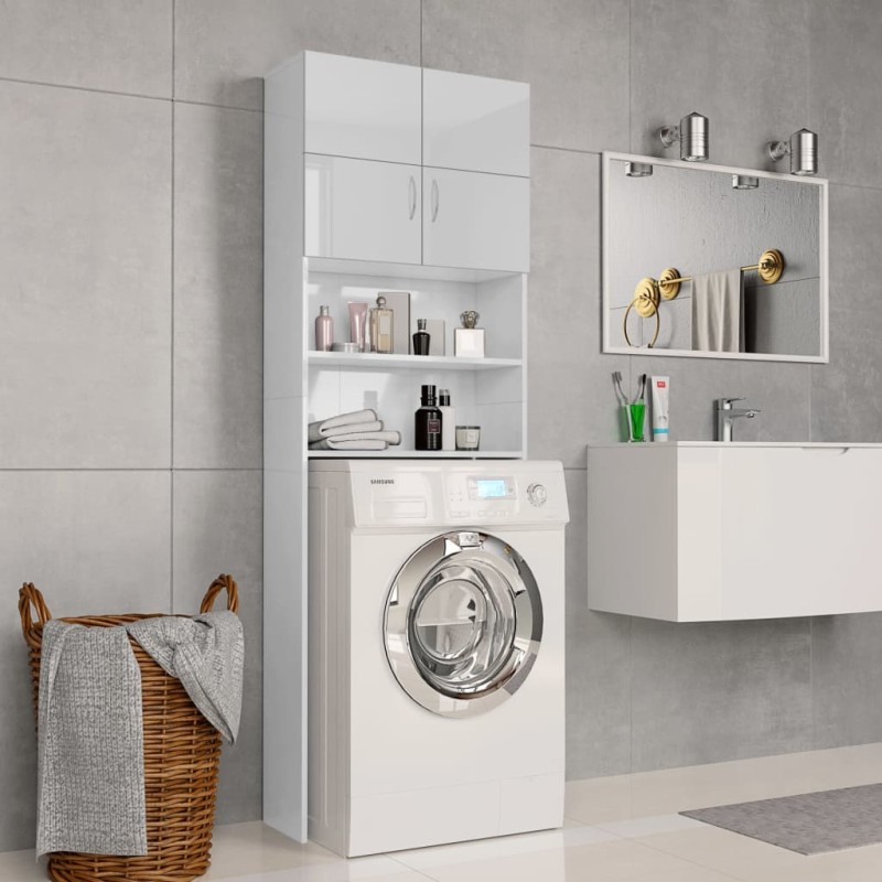 vidaXL Mobile per Lavatrice Bianco Lucido 64x25,5x190 cm vidaXL Mobile per Lavatrice Bianco Lucido 64x25,5x190 cm