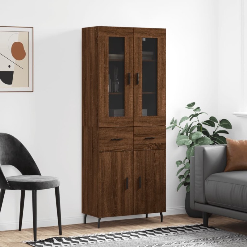 vidaXL Credenza Rovere Marrone 69,5x34x180 cm in Legno Multistrato vidaXL Credenza Rovere Marrone 69,5x34x180 cm in Legno Multistrato