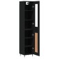 vidaXL Credenza Nera 34,5x34x180 cm in Legno Multistrato vidaXL Credenza Nera 34,5x34x180 cm in Legno Multistrato