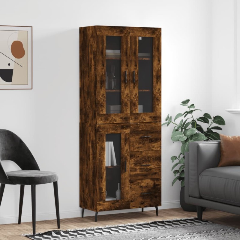 vidaXL Credenza Rovere Fumo 69,5x34x180 cm in Legno Multistrato vidaXL Credenza Rovere Fumo 69,5x34x180 cm in Legno Multistrato