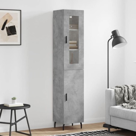 vidaXL Credenza Grigio Cemento 34,5x34x180 cm in Legno Multistrato