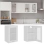 Armadio Sospeso con Vetro Bianco 40x31x60 cm Legno Multistrato Armadio Sospeso con Vetro Bianco 40x31x60 cm Legno Multistrato