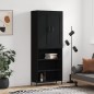 vidaXL Credenza Nera 69,5x34x180 cm in Legno Multistrato vidaXL Credenza Nera 69,5x34x180 cm in Legno Multistrato