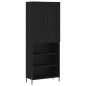 vidaXL Credenza Nera 69,5x34x180 cm in Legno Multistrato vidaXL Credenza Nera 69,5x34x180 cm in Legno Multistrato