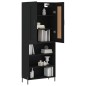 vidaXL Credenza Nera 69,5x34x180 cm in Legno Multistrato vidaXL Credenza Nera 69,5x34x180 cm in Legno Multistrato