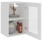 Armadio Sospeso con Vetro Bianco 40x31x60 cm Legno Multistrato Armadio Sospeso con Vetro Bianco 40x31x60 cm Legno Multistrato