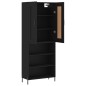 vidaXL Credenza Nera 69,5x34x180 cm in Legno Multistrato vidaXL Credenza Nera 69,5x34x180 cm in Legno Multistrato