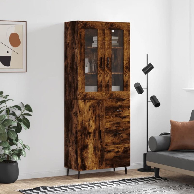 vidaXL Credenza Rovere Fumo 69,5x34x180 cm in Legno Multistrato vidaXL Credenza Rovere Fumo 69,5x34x180 cm in Legno Multistrato