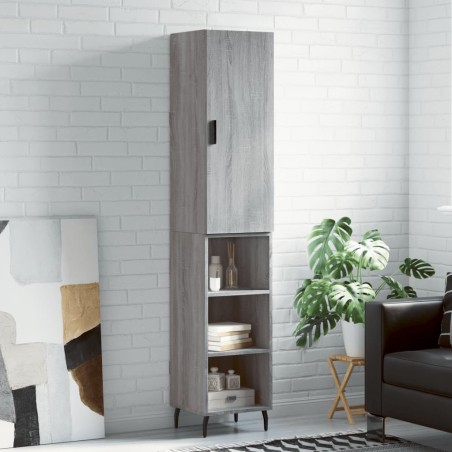 vidaXL Credenza Grigio Sonoma 34,5x34x180 cm in Legno Multistrato
