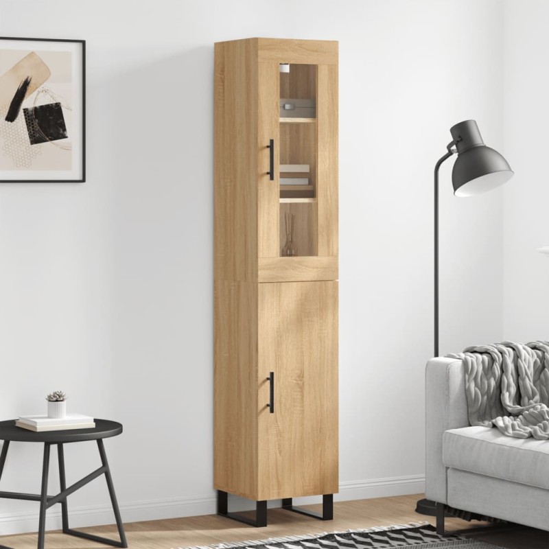 vidaXL Credenza Rovere Sonoma 34,5x34x180 cm in Legno Multistrato vidaXL Credenza Rovere Sonoma 34,5x34x180 cm in Legno Multistrato