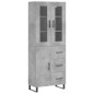 vidaXL Credenza Grigio Cemento 69,5x34x180 cm in Legno Multistrato vidaXL Credenza Grigio Cemento 69,5x34x180 cm in Legno Multistrato
