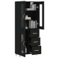 vidaXL Credenza Nera 69,5x34x180 cm in Legno Multistrato vidaXL Credenza Nera 69,5x34x180 cm in Legno Multistrato
