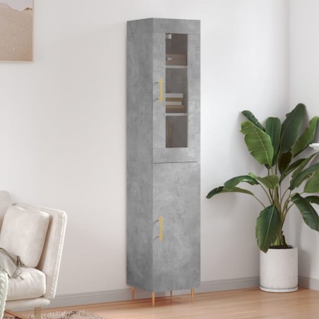 vidaXL Credenza Grigio Cemento 34,5x34x180 cm in Legno Multistrato