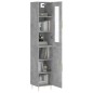 vidaXL Credenza Grigio Cemento 34,5x34x180 cm in Legno Multistrato