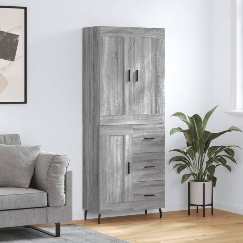 vidaXL Credenza Grigio Sonoma 69,5x34x180 cm in Legno Multistrato vidaXL Credenza Grigio Sonoma 69,5x34x180 cm in Legno Multistrato