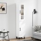 vidaXL Credenza 34,5x34x180 cm in Legno Multistrato Bianco Lucido vidaXL Credenza 34,5x34x180 cm in Legno Multistrato Bianco Lucido