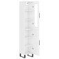 vidaXL Credenza 34,5x34x180 cm in Legno Multistrato Bianco Lucido vidaXL Credenza 34,5x34x180 cm in Legno Multistrato Bianco Lucido
