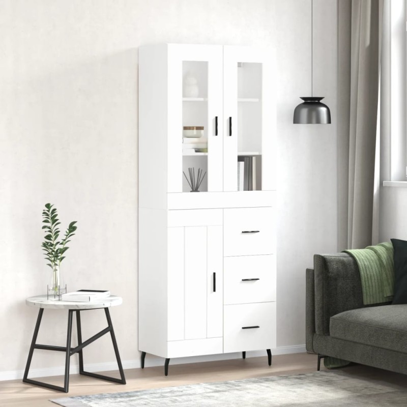 vidaXL Credenza Bianca 69,5x34x180 cm in Legno Multistrato vidaXL Credenza Bianca 69,5x34x180 cm in Legno Multistrato