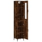 vidaXL Credenza Rovere Fumo 34,5x34x180 cm in Legno Multistrato vidaXL Credenza Rovere Fumo 34,5x34x180 cm in Legno Multistrato
