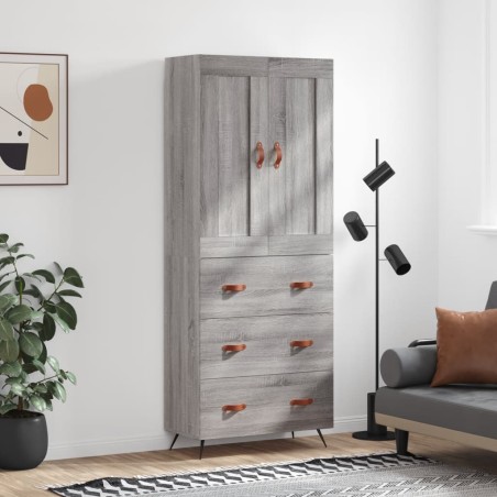 vidaXL Credenza Grigio Sonoma 69,5x34x180 cm in Legno Multistrato