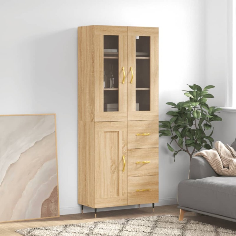 vidaXL Credenza Rovere Sonoma 69,5x34x180 cm in Legno Multistrato vidaXL Credenza Rovere Sonoma 69,5x34x180 cm in Legno Multistrato