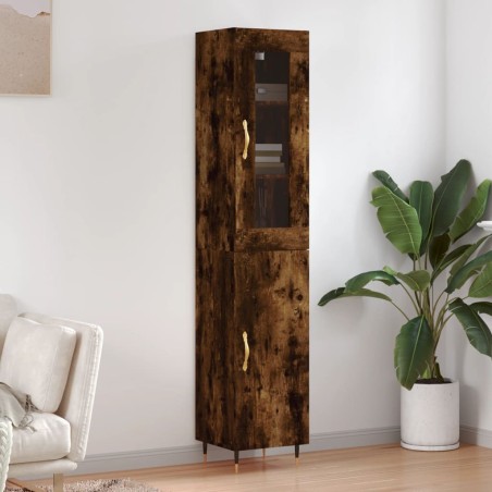 vidaXL Credenza Rovere Fumo 34,5x34x180 cm in Legno Multistrato