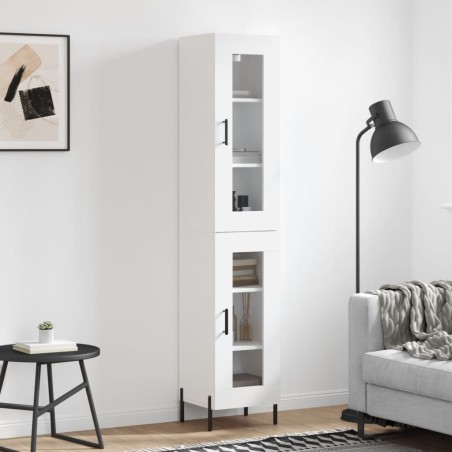 vidaXL Credenza Bianca 34,5x34x180 cm in Legno Multistrato