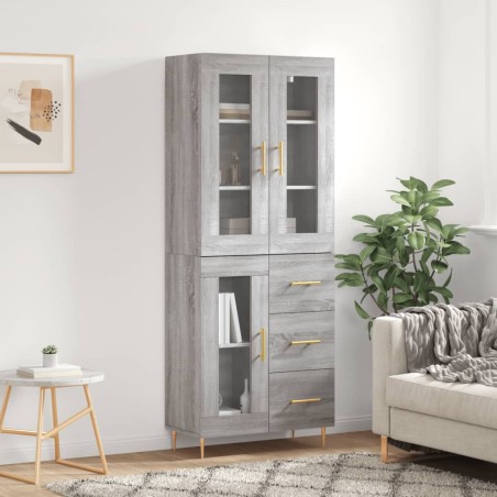 vidaXL Credenza Grigio Sonoma 69,5x34x180 cm in Legno Multistrato
