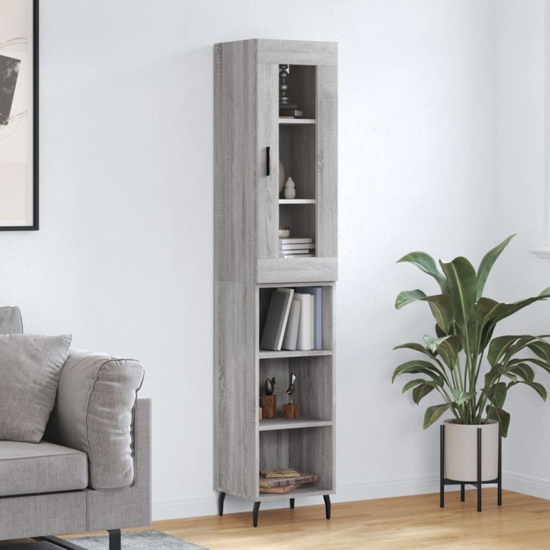 vidaXL Credenza Grigio Sonoma 34,5x34x180 cm in Legno Multistrato vidaXL Credenza Grigio Sonoma 34,5x34x180 cm in Legno Multistrato