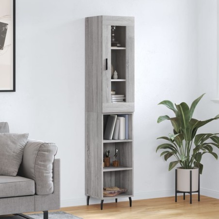 vidaXL Credenza Grigio Sonoma 34,5x34x180 cm in Legno Multistrato