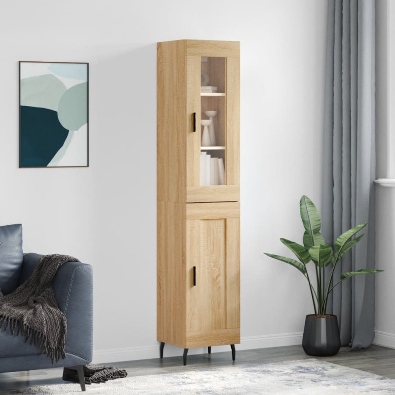 vidaXL Credenza Rovere Sonoma 34,5x34x180 cm in Legno Multistrato vidaXL Credenza Rovere Sonoma 34,5x34x180 cm in Legno Multistrato