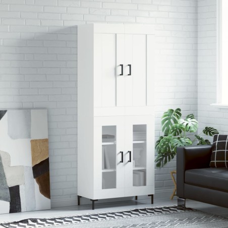 vidaXL Credenza Bianca 69,5x34x180 cm in Legno Multistrato