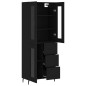 vidaXL Credenza Nera 69,5x34x180 cm in Legno Multistrato vidaXL Credenza Nera 69,5x34x180 cm in Legno Multistrato