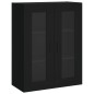 vidaXL Credenza Nera 69,5x34x180 cm in Legno Multistrato vidaXL Credenza Nera 69,5x34x180 cm in Legno Multistrato