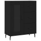 vidaXL Credenza Nera 69,5x34x180 cm in Legno Multistrato vidaXL Credenza Nera 69,5x34x180 cm in Legno Multistrato