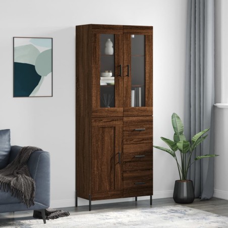 vidaXL Credenza Rovere Marrone 69,5x34x180 cm in Legno Multistrato