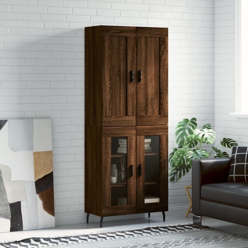vidaXL Credenza Rovere Marrone 69,5x34x180 cm in Legno Multistrato vidaXL Credenza Rovere Marrone 69,5x34x180 cm in Legno Multistrato