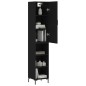 vidaXL Credenza Nera 34,5x34x180 cm in Legno Multistrato vidaXL Credenza Nera 34,5x34x180 cm in Legno Multistrato