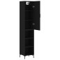 vidaXL Credenza Nera 34,5x34x180 cm in Legno Multistrato vidaXL Credenza Nera 34,5x34x180 cm in Legno Multistrato