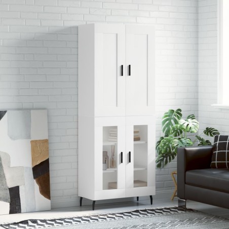 vidaXL Credenza Bianca 69,5x34x180 cm in Legno Multistrato