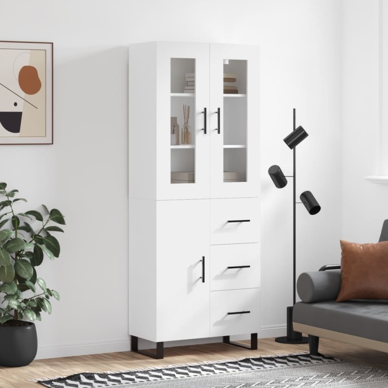 vidaXL Credenza Bianca 69,5x34x180 cm in Legno Multistrato vidaXL Credenza Bianca 69,5x34x180 cm in Legno Multistrato
