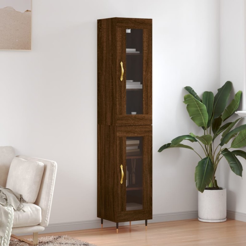 vidaXL Credenza Rovere Marrone 34,5x34x180 cm in Legno Multistrato vidaXL Credenza Rovere Marrone 34,5x34x180 cm in Legno Multistrato