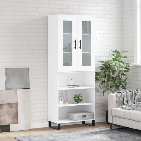 vidaXL Credenza Bianca 69,5x34x180 cm in Legno Multistrato