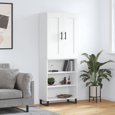vidaXL Credenza Bianca 69,5x34x180 cm in Legno Multistrato