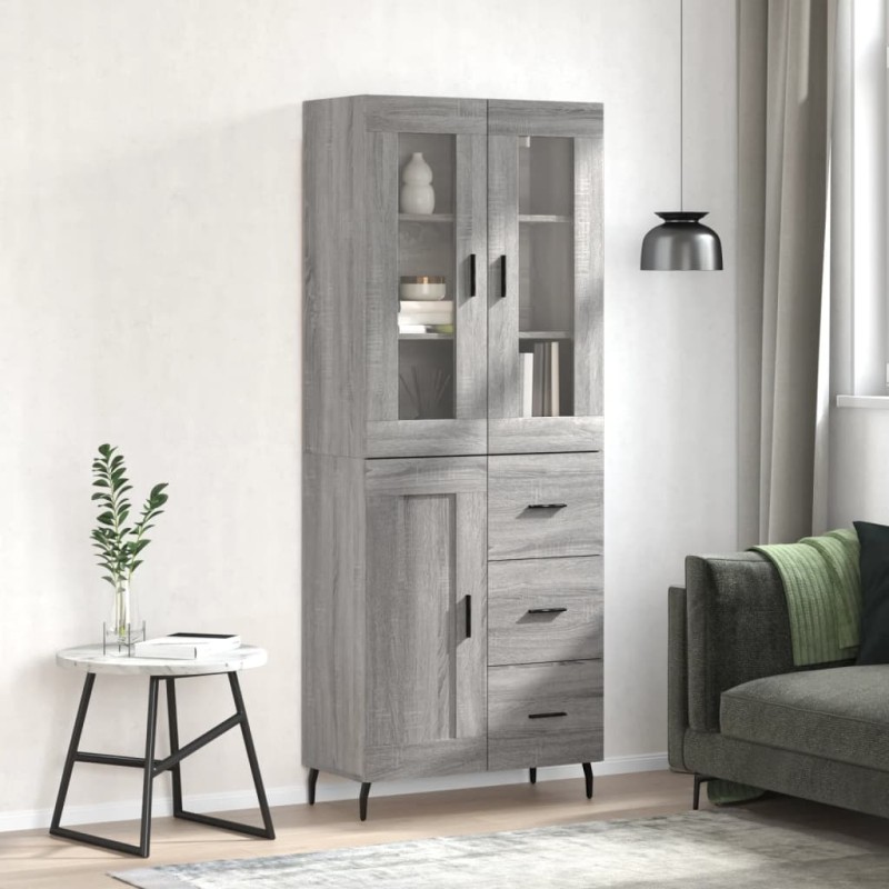 vidaXL Credenza Grigio Sonoma 69,5x34x180 cm in Legno Multistrato vidaXL Credenza Grigio Sonoma 69,5x34x180 cm in Legno Multistrato