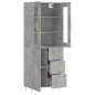 vidaXL Credenza Grigio Cemento 69,5x34x180 cm in Legno Multistrato vidaXL Credenza Grigio Cemento 69,5x34x180 cm in Legno Multistrato
