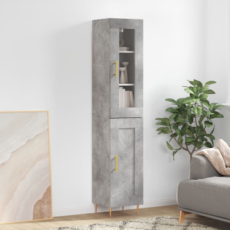 vidaXL Credenza Grigio Cemento 34,5x34x180 cm in Legno Multistrato vidaXL Credenza Grigio Cemento 34,5x34x180 cm in Legno Multistrato