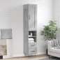vidaXL Credenza Grigio Cemento 34,5x34x180 cm in Legno Multistrato vidaXL Credenza Grigio Cemento 34,5x34x180 cm in Legno Multistrato