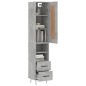 vidaXL Credenza Grigio Cemento 34,5x34x180 cm in Legno Multistrato vidaXL Credenza Grigio Cemento 34,5x34x180 cm in Legno Multistrato