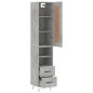 vidaXL Credenza Grigio Cemento 34,5x34x180 cm in Legno Multistrato vidaXL Credenza Grigio Cemento 34,5x34x180 cm in Legno Multistrato